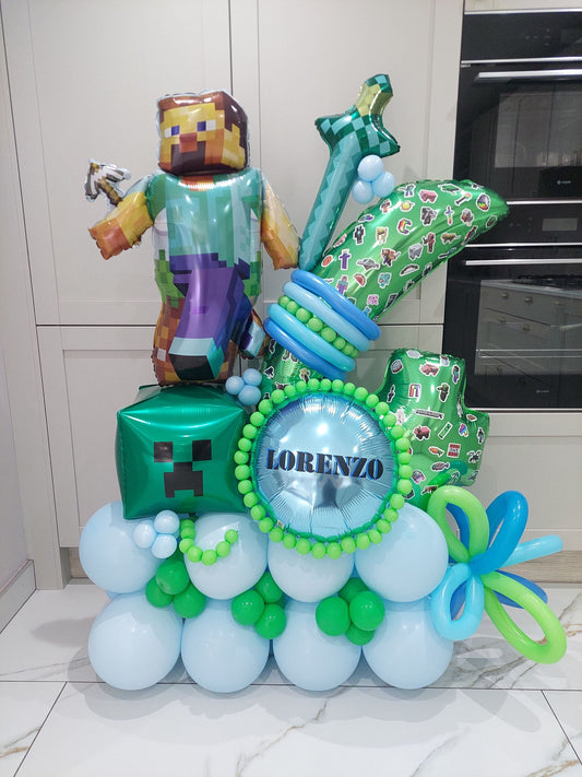 Minecraft Single Number Balloon Bouquet