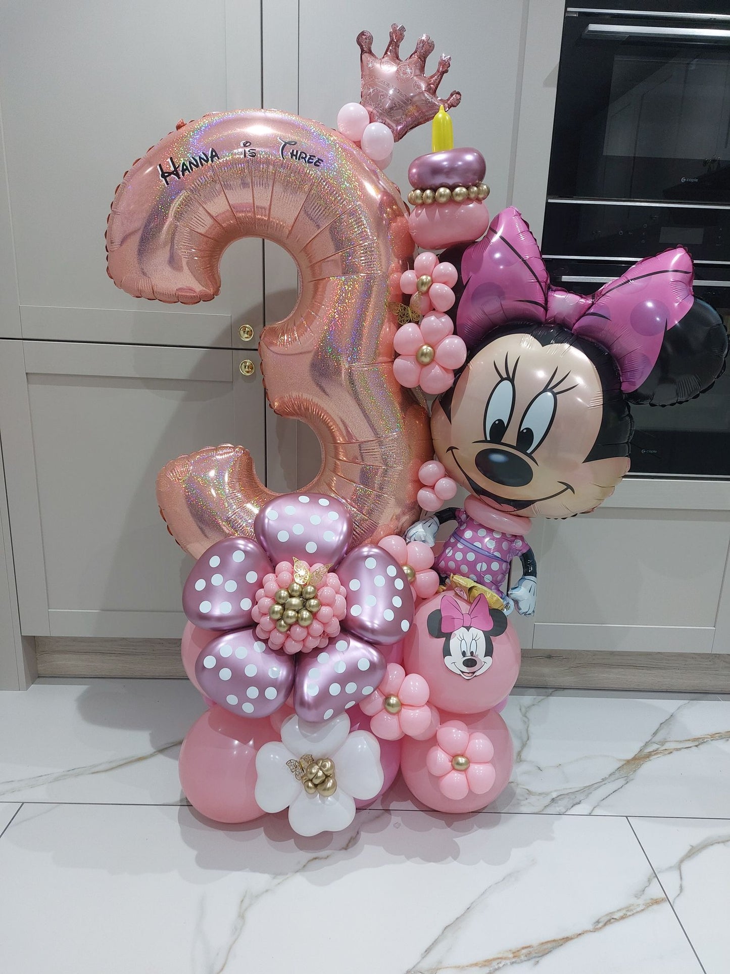 Minnie Mouse Single Number Balloon Bouquet