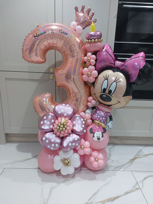 Minnie Mouse Single Number Balloon Bouquet