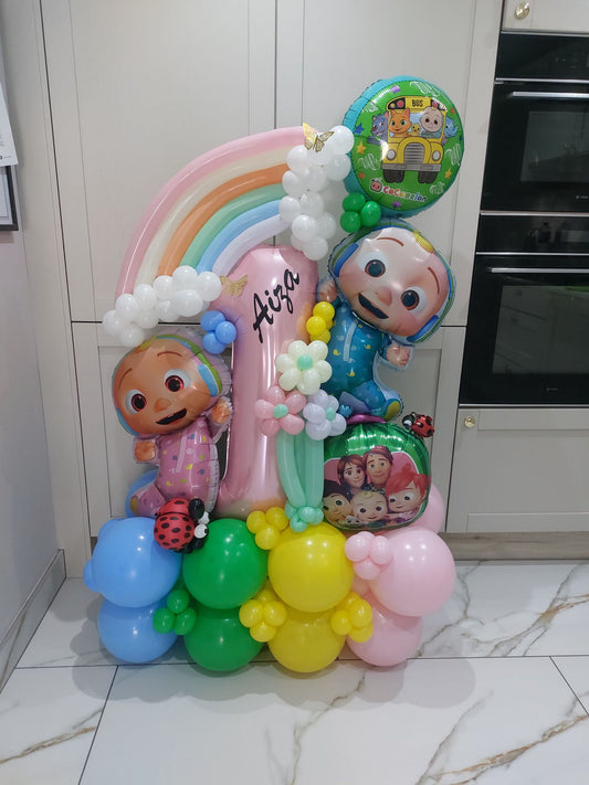 Cocomelon Single Number Balloon Bouquet