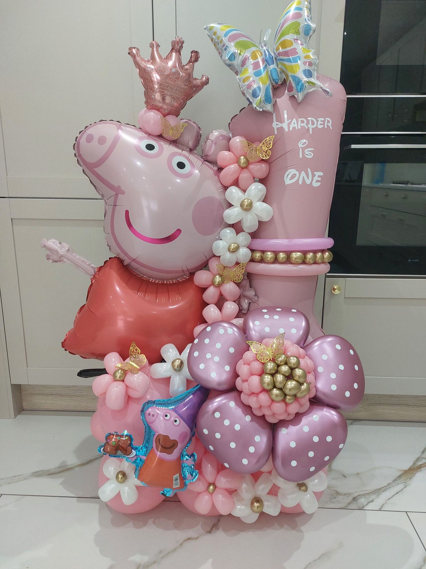 Peppa Pig Single Number Balloon Bouquet