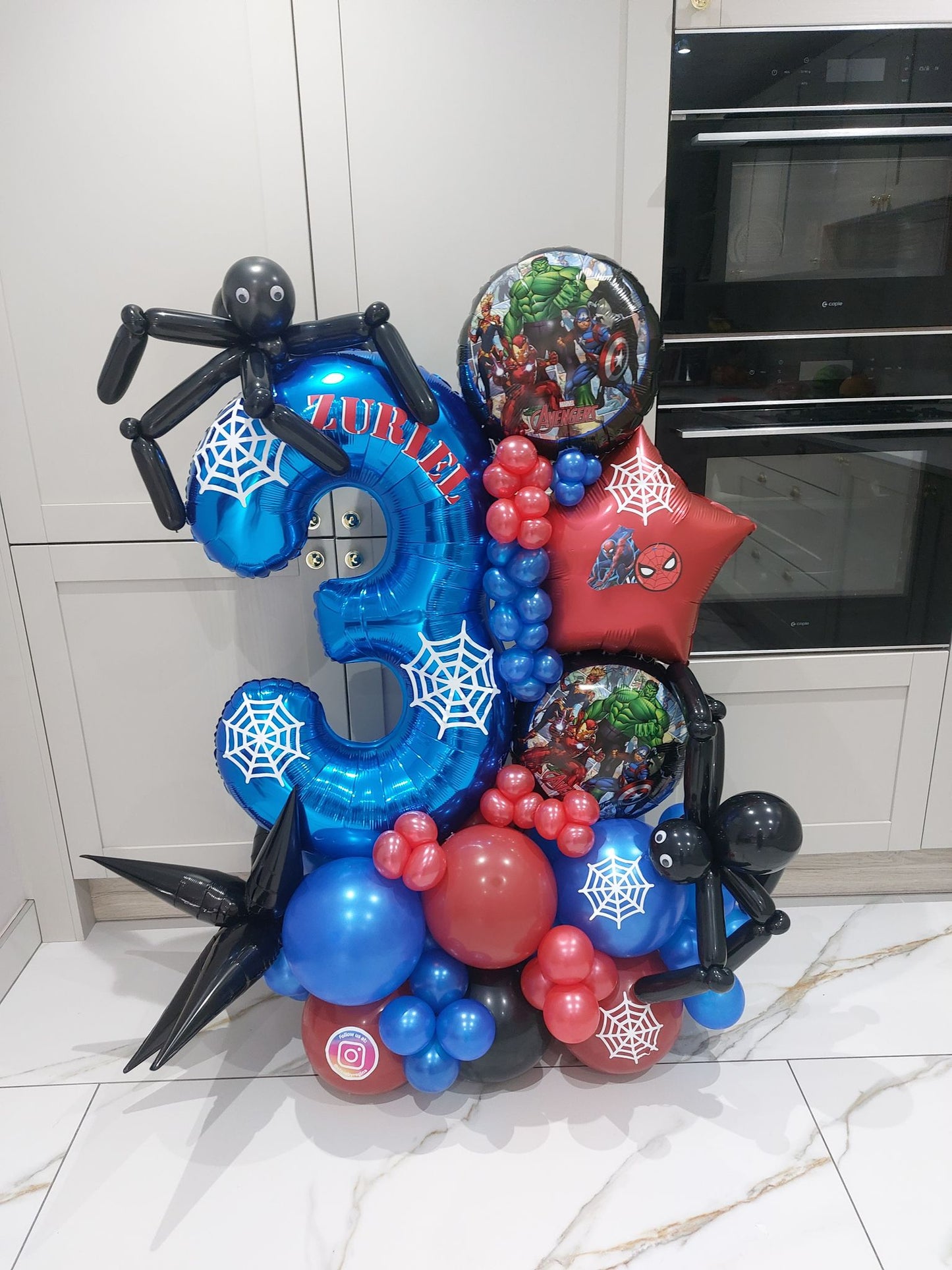 Spiderman Single Number Balloon Bouquet