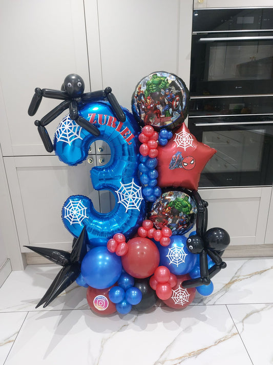 Spiderman Single Number Balloon Bouquet