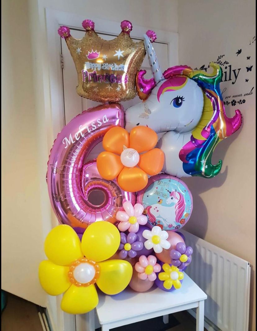 Unicorn Single Number Balloon Bouquet