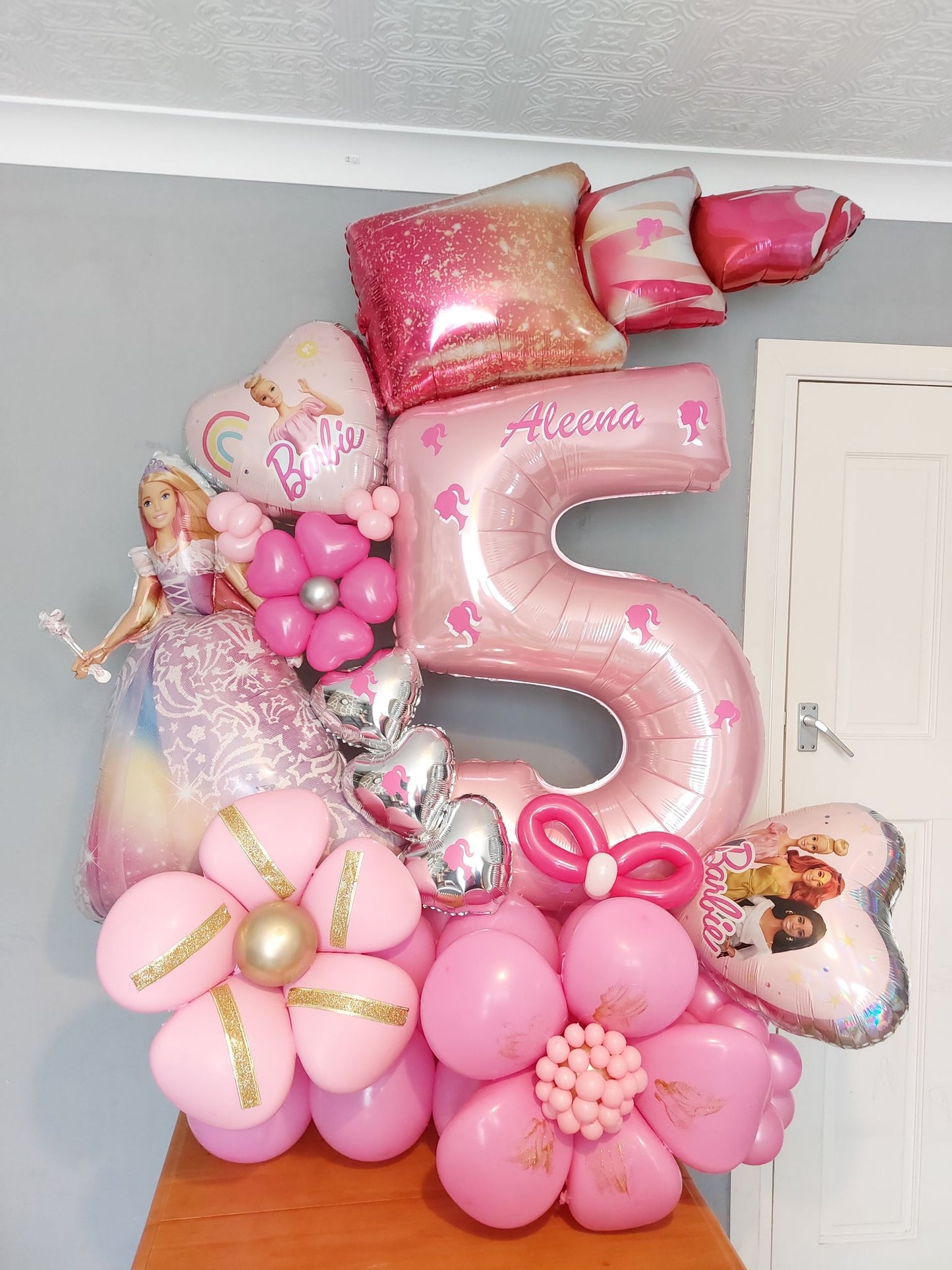 Barbie Single Number Balloon Bouquet