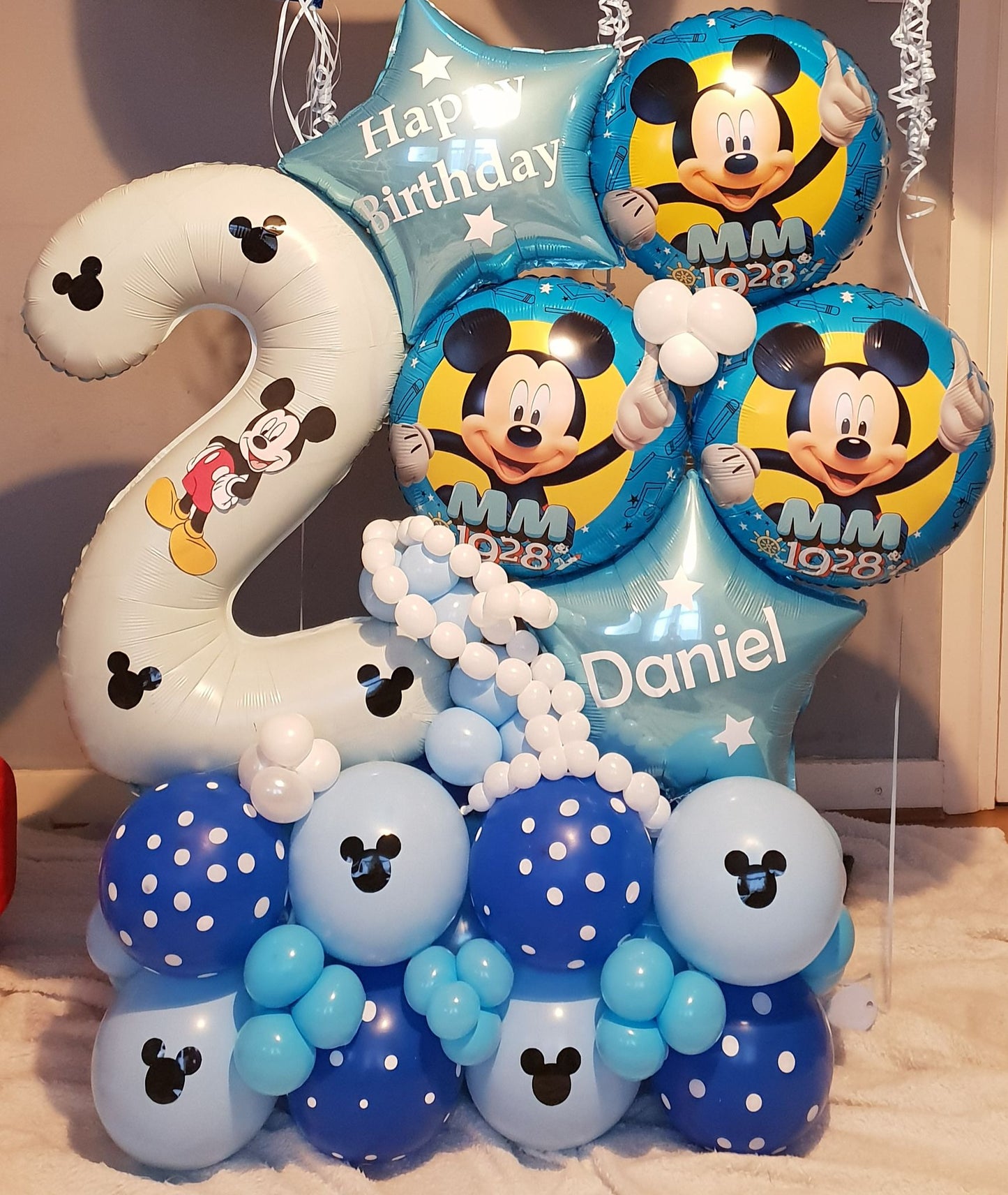 Mickey Mouse Single Number Balloon Bouquet