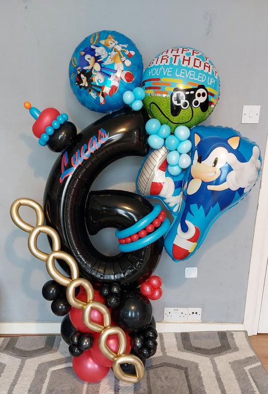 Sonic The Hedgehog Single Number Balloon Bouquet