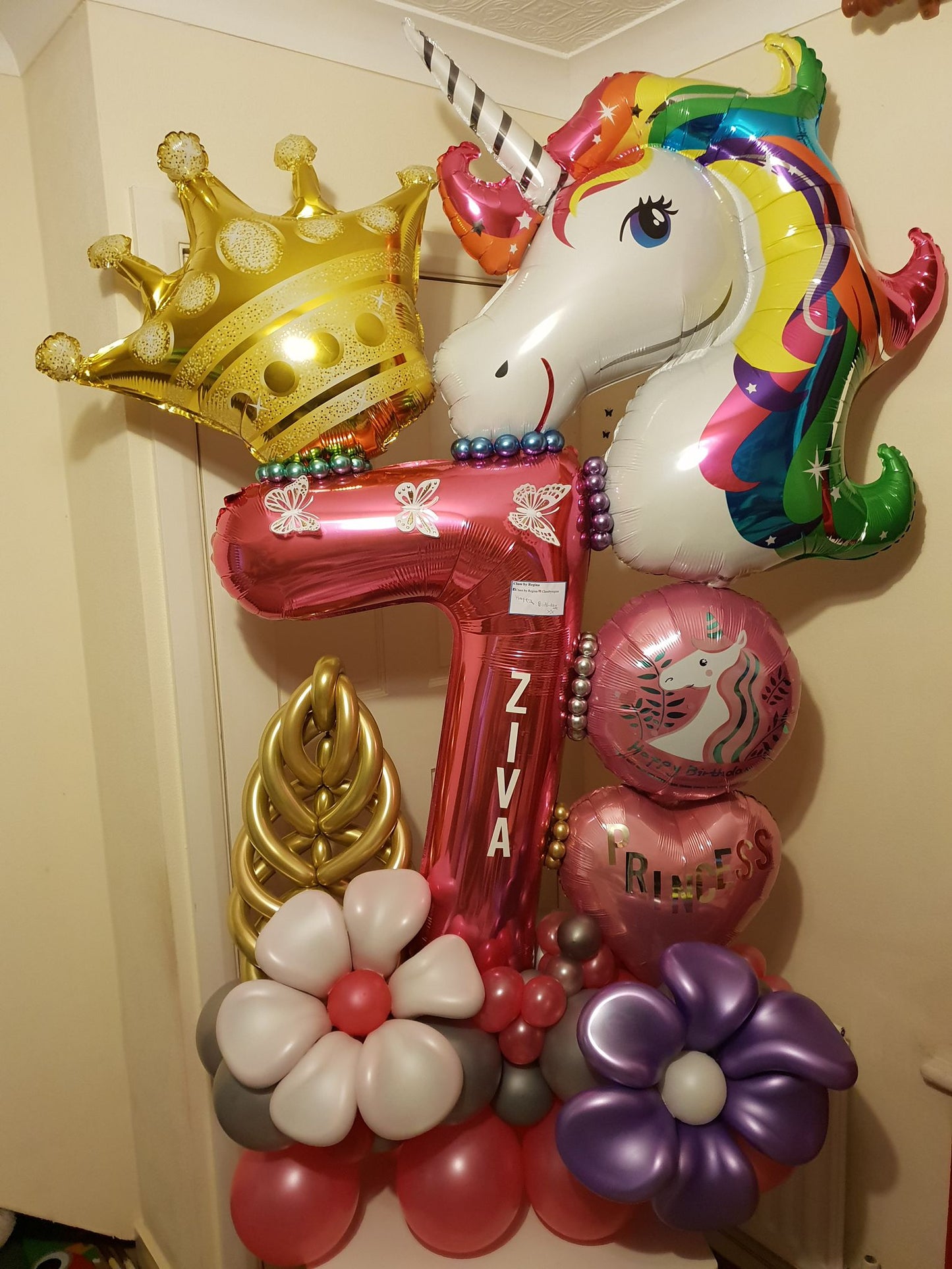 Unicorn Single Number Balloon Bouquet