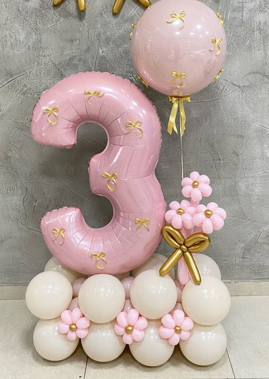Bows Single Number Balloon Bouquet