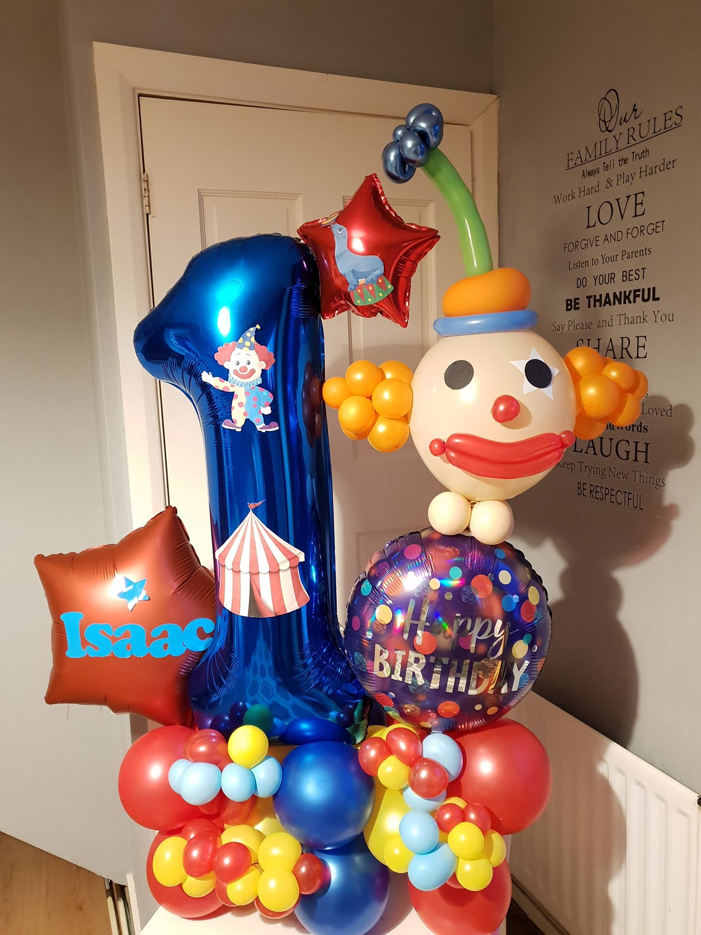 Circus Single Number Balloon Bouquet