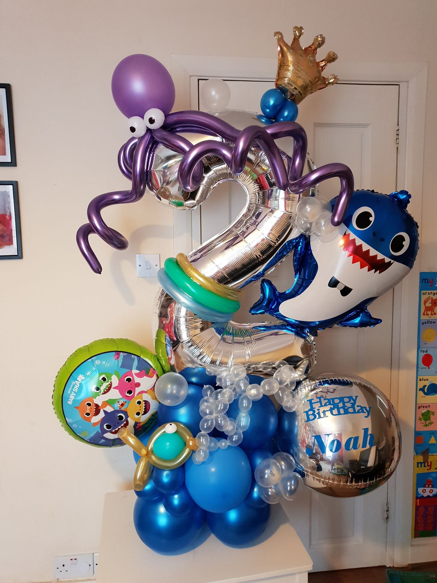Baby Shark Single Number Balloon Bouquet