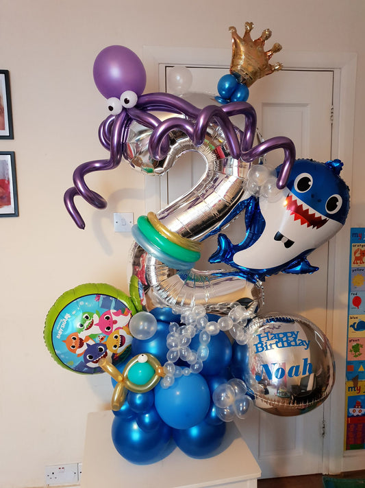 Baby Shark Single Number Balloon Bouquet