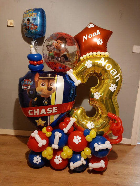 Paw Patrol Single Number Balloon Bouquet