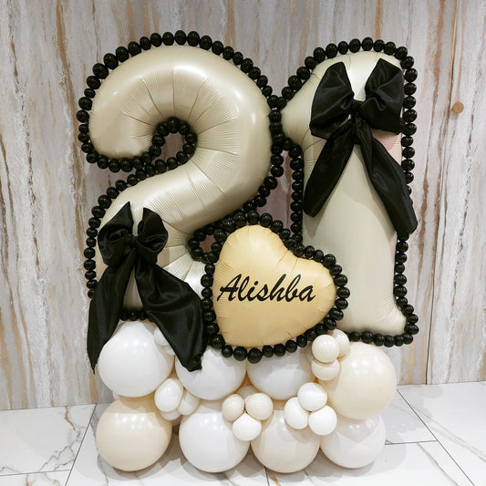 Bows Double Number Balloon Bouquet