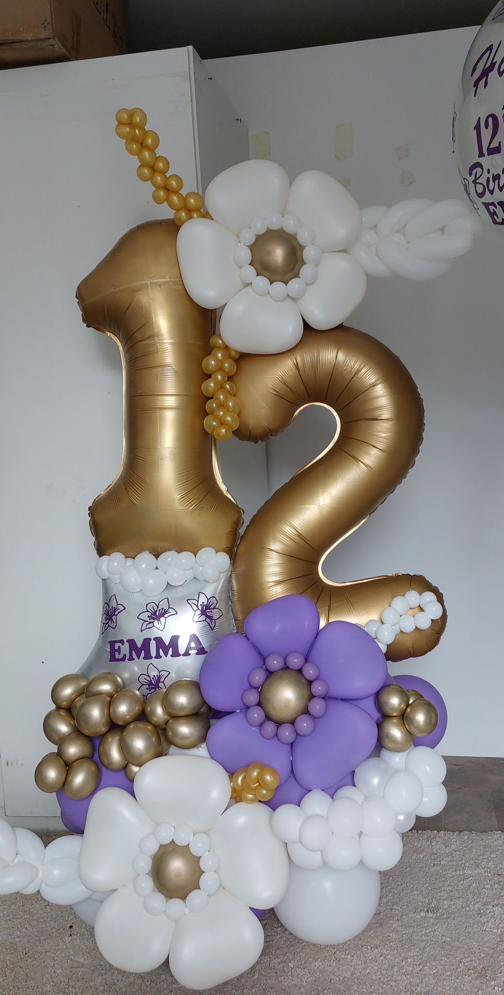 Flowers Double Number Balloon Bouquet