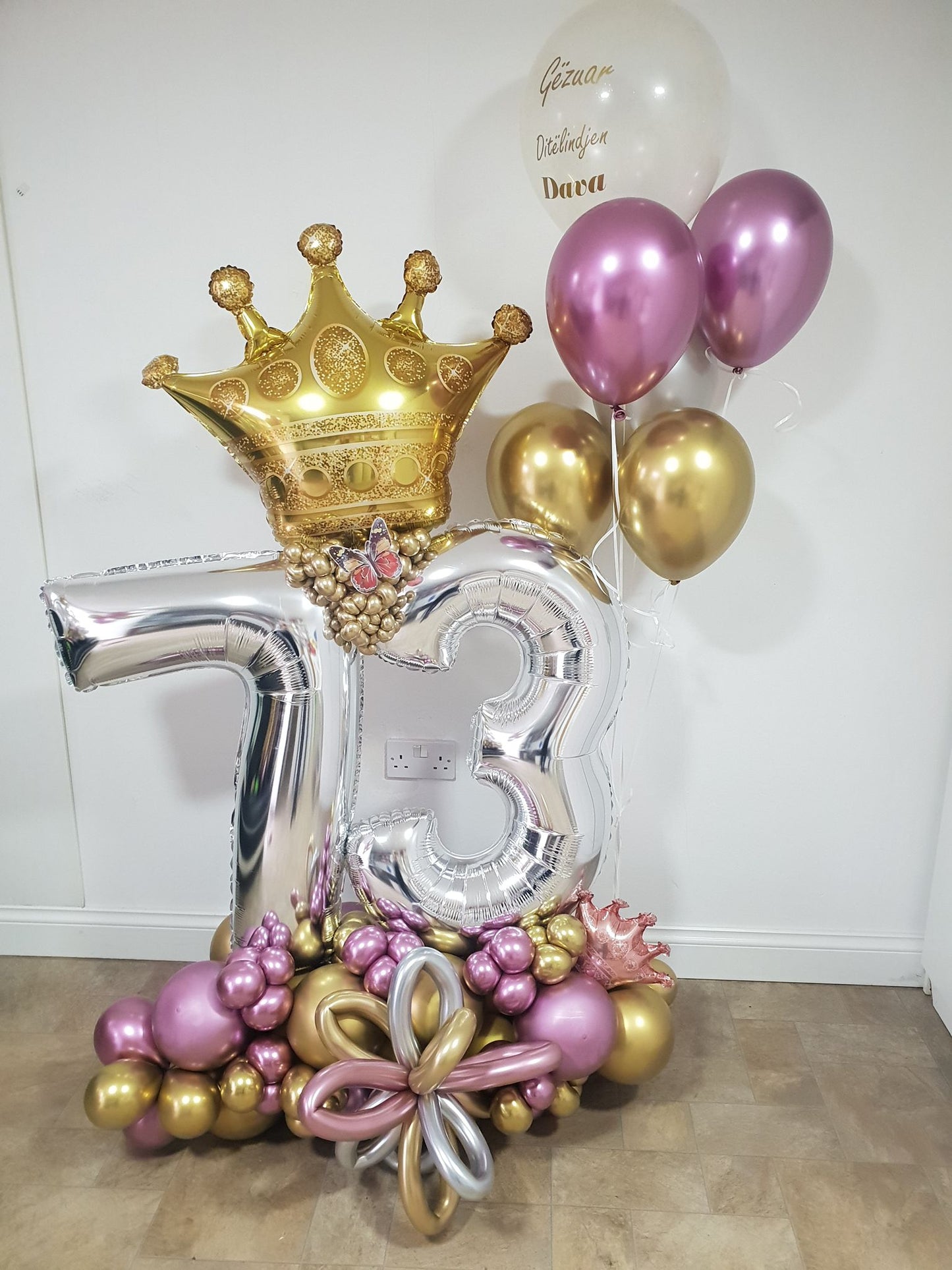 Crown Double Number Balloon Bouquet