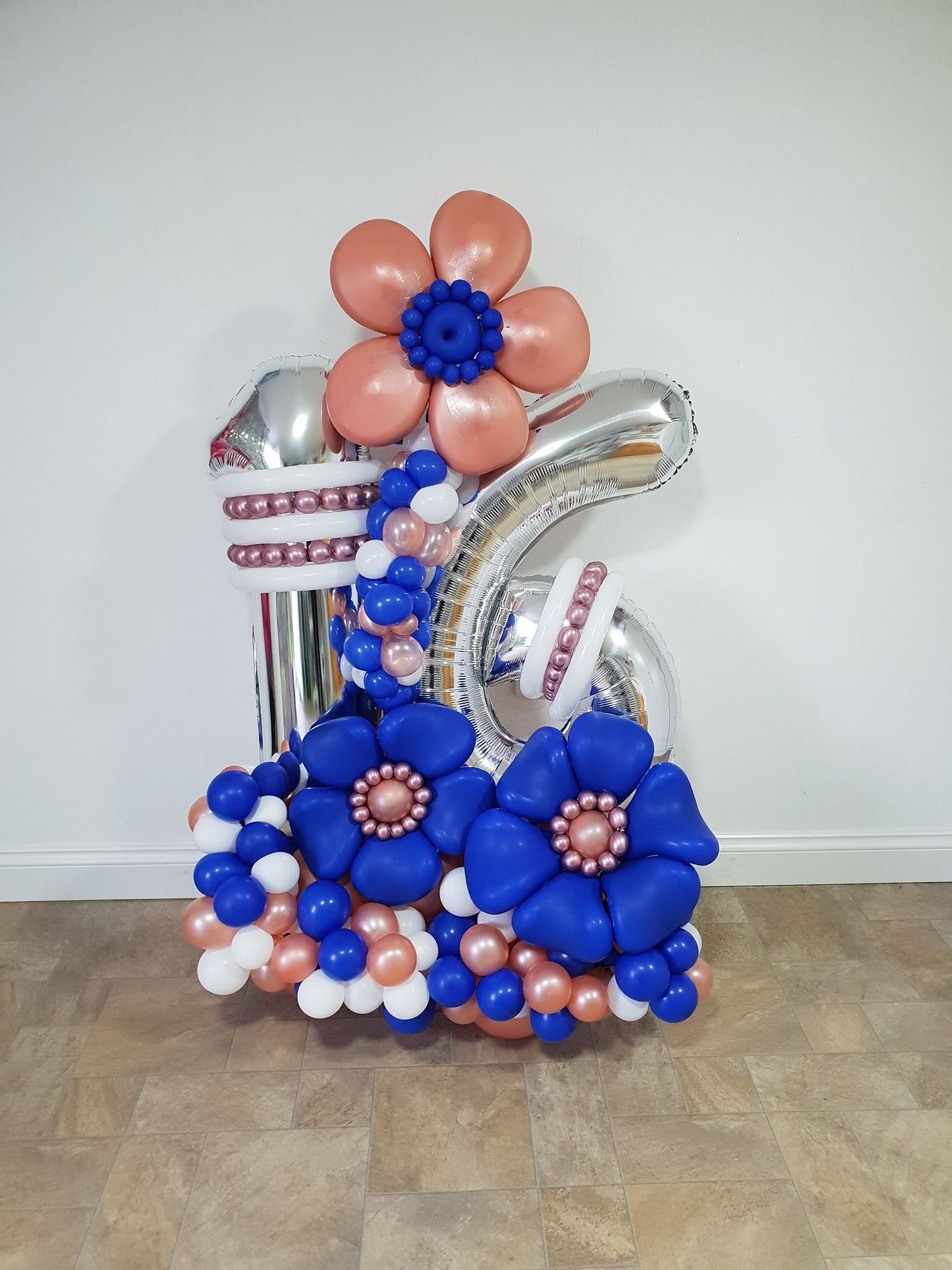 Flowers Double Number Balloon Bouquet