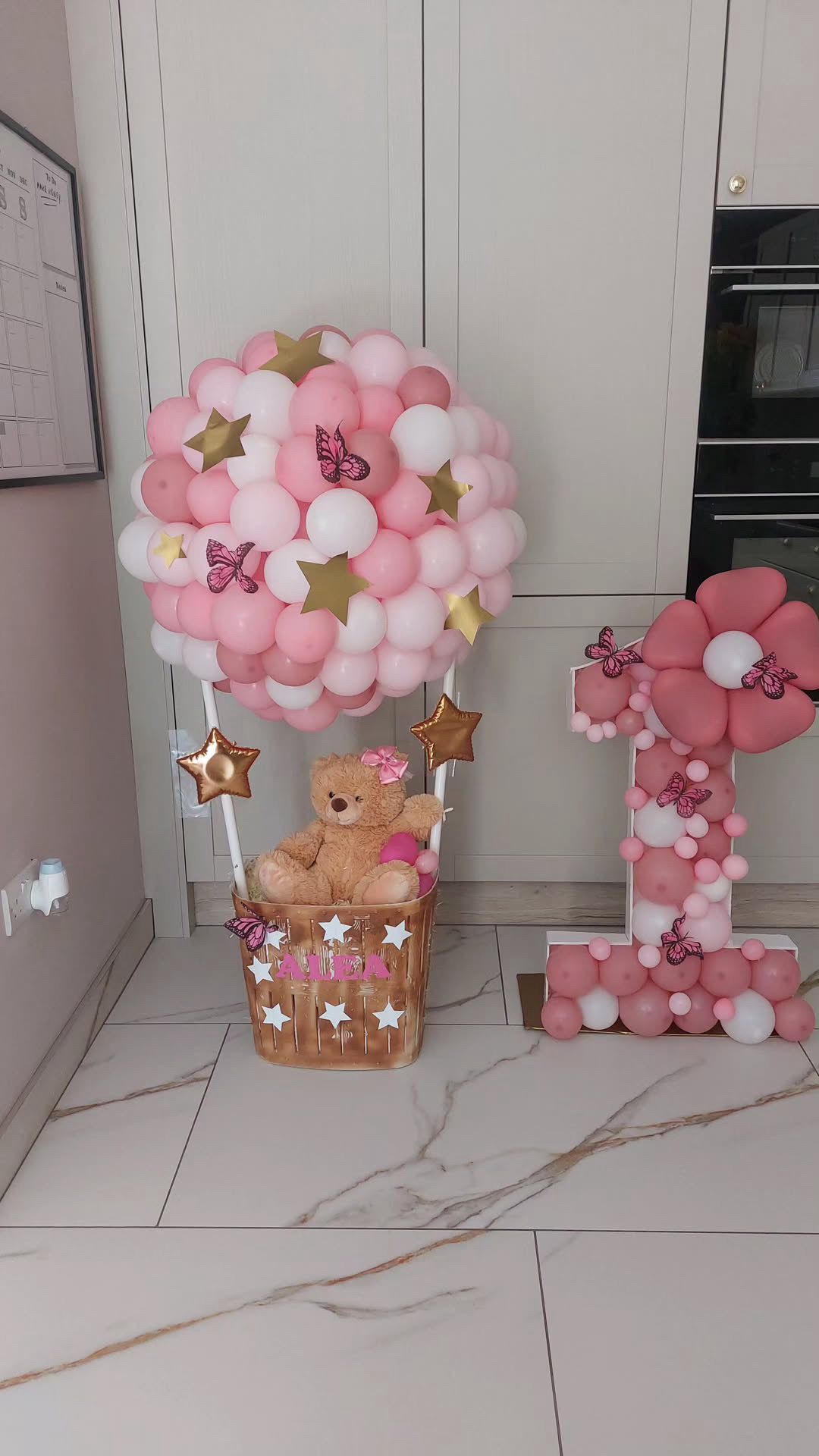 Hot Air Balloon & Mosaic Number Balloon