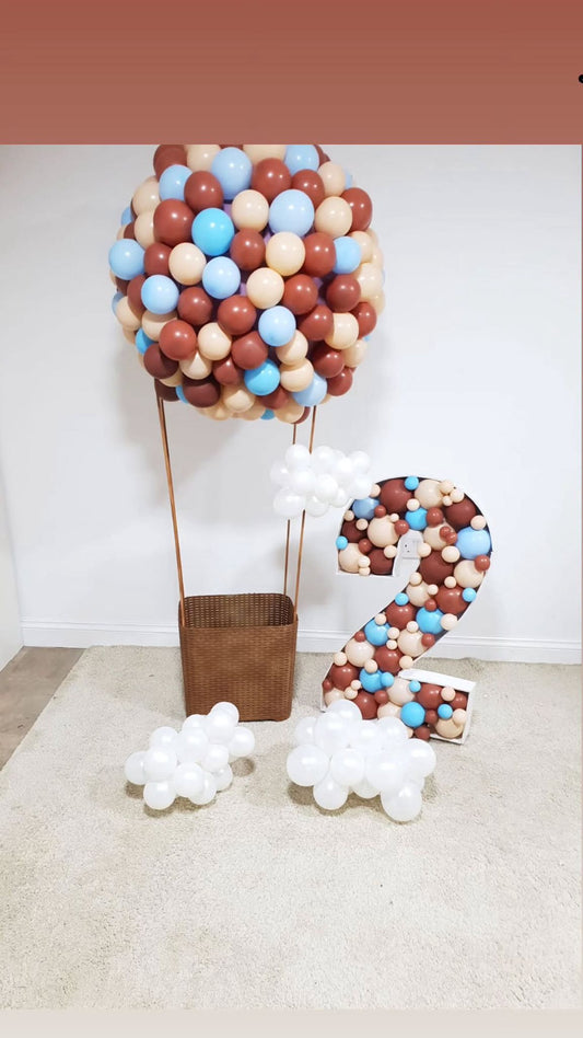 Hot Air Balloon & Mosaic Number Balloon