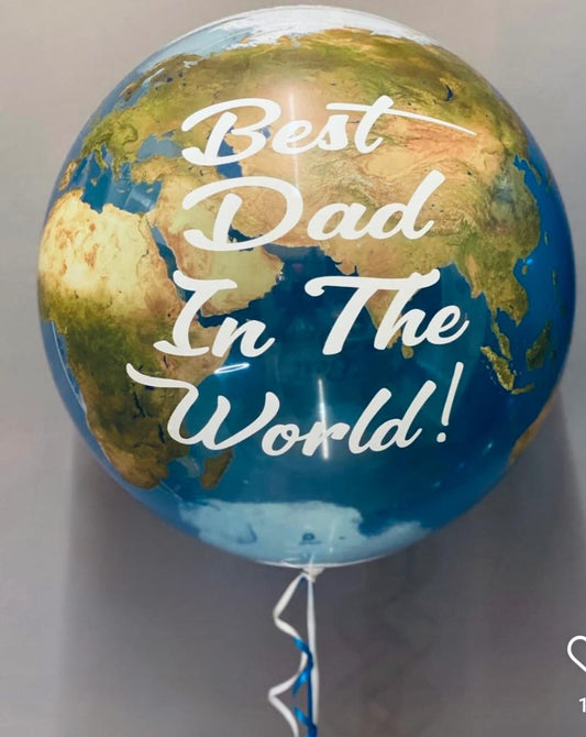 Happy Father's Day Personalised Helium Earth Balloon