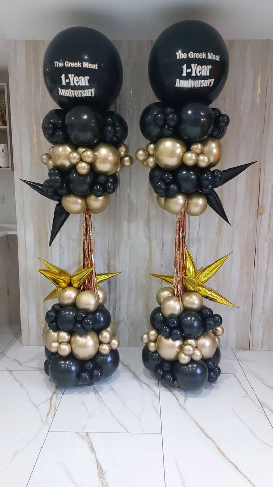 Two Personalised Luxury Balloons Columns